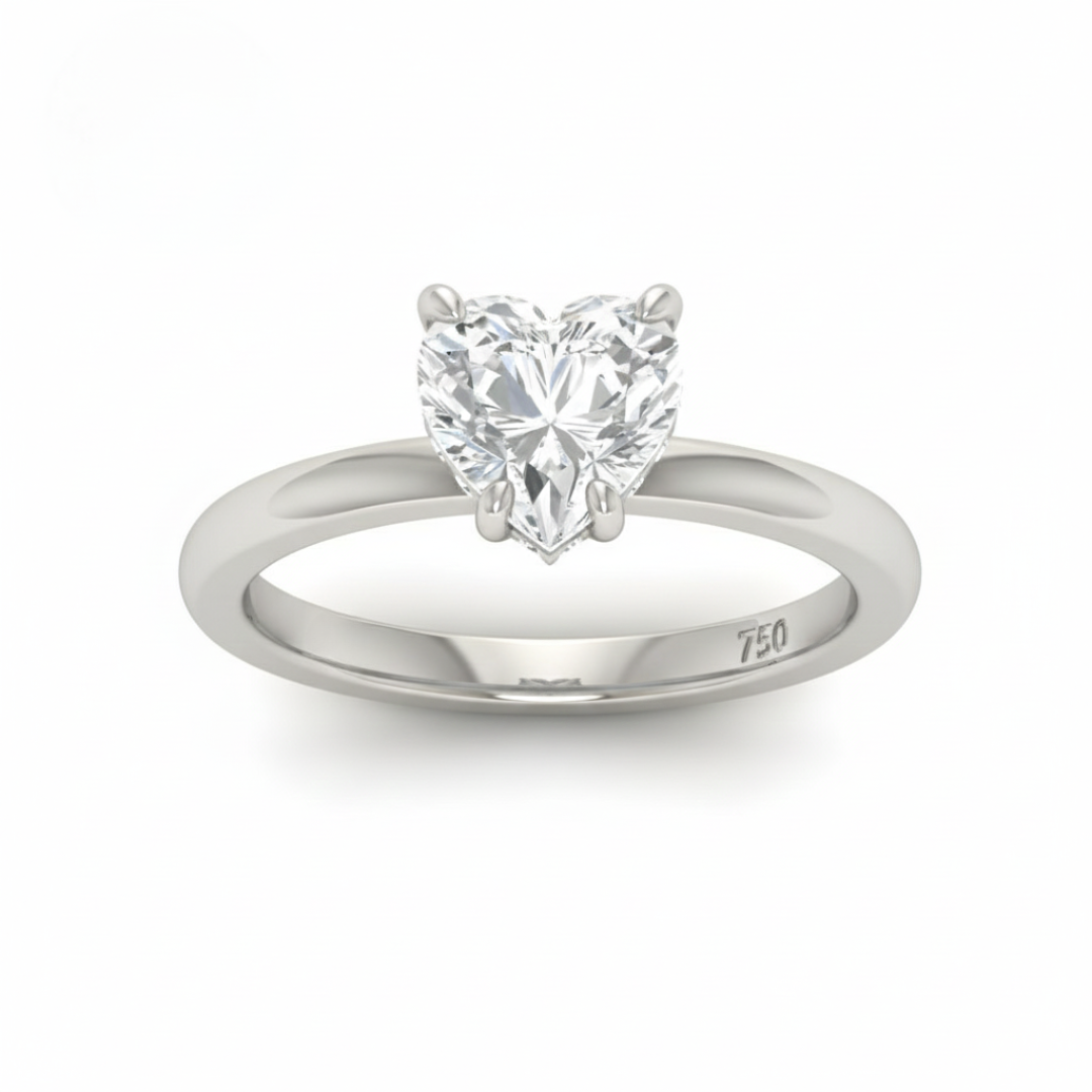 Kiara Heart Cut Diamond With Hidden Halo Engagement Ring