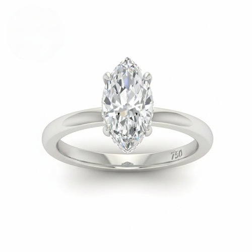 Load image 1 in gallery view. Kiara Marquise Cut Diamond With Hidden Halo Engagement Ring