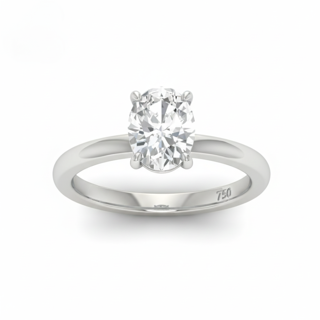 Anaya Solitaire Oval Cut With Diamond Engagement Ring