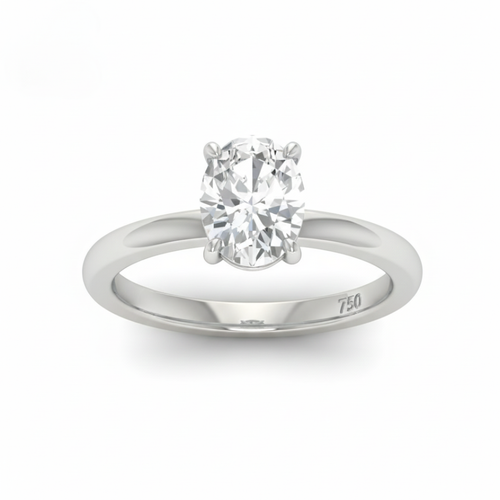 Load image 1 in gallery view. Anaya Solitaire Oval Cut With Diamond Engagement Ring
