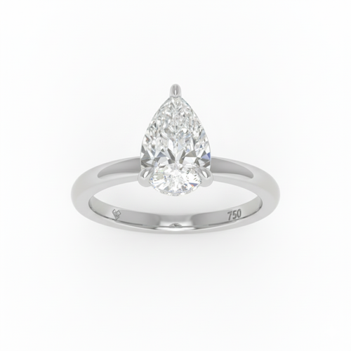Load image 1 in gallery view. Kiara Pear Cut Diamond With Hidden Halo Engagement Ring