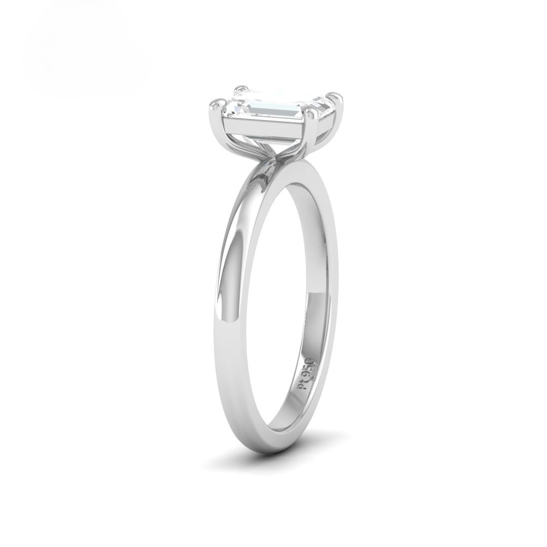 Anaya Solitaire Emerald Cut With Diamond Engagement Ring