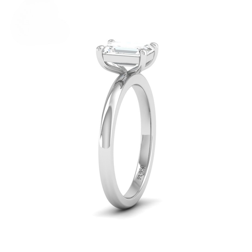 Load image 1 in gallery view. Anaya Solitaire Emerald Cut With Diamond Engagement Ring