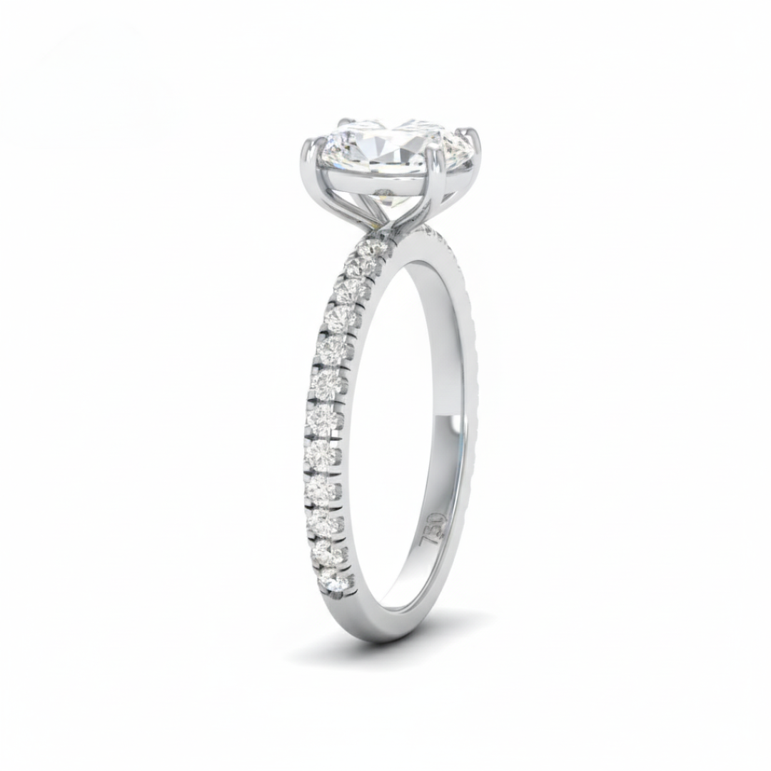 Athena Oval With Diamond Band Engagement Ring