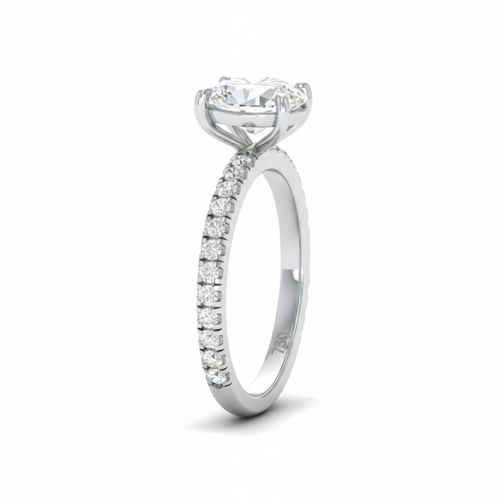 Load image 1 in gallery view. Athena Oval With Diamond Band Engagement Ring