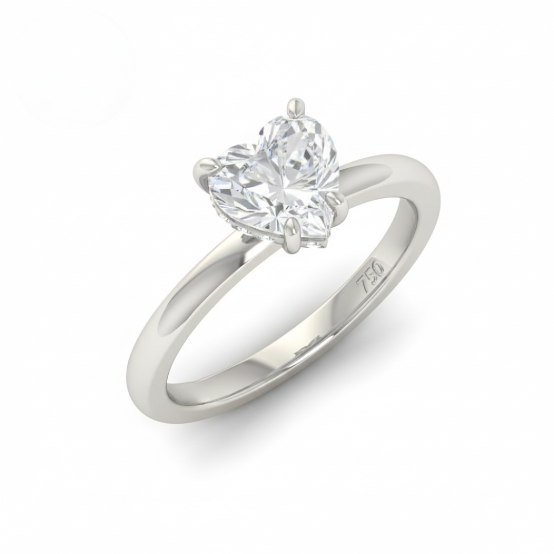 Kiara Heart Cut Diamond With Hidden Halo Engagement Ring