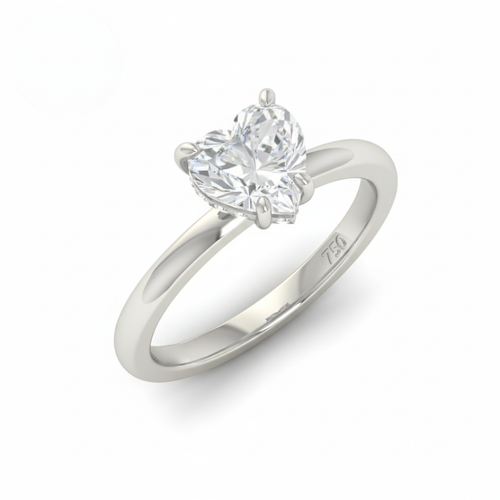 Load image 1 in gallery view. Kiara Heart Cut Diamond With Hidden Halo Engagement Ring