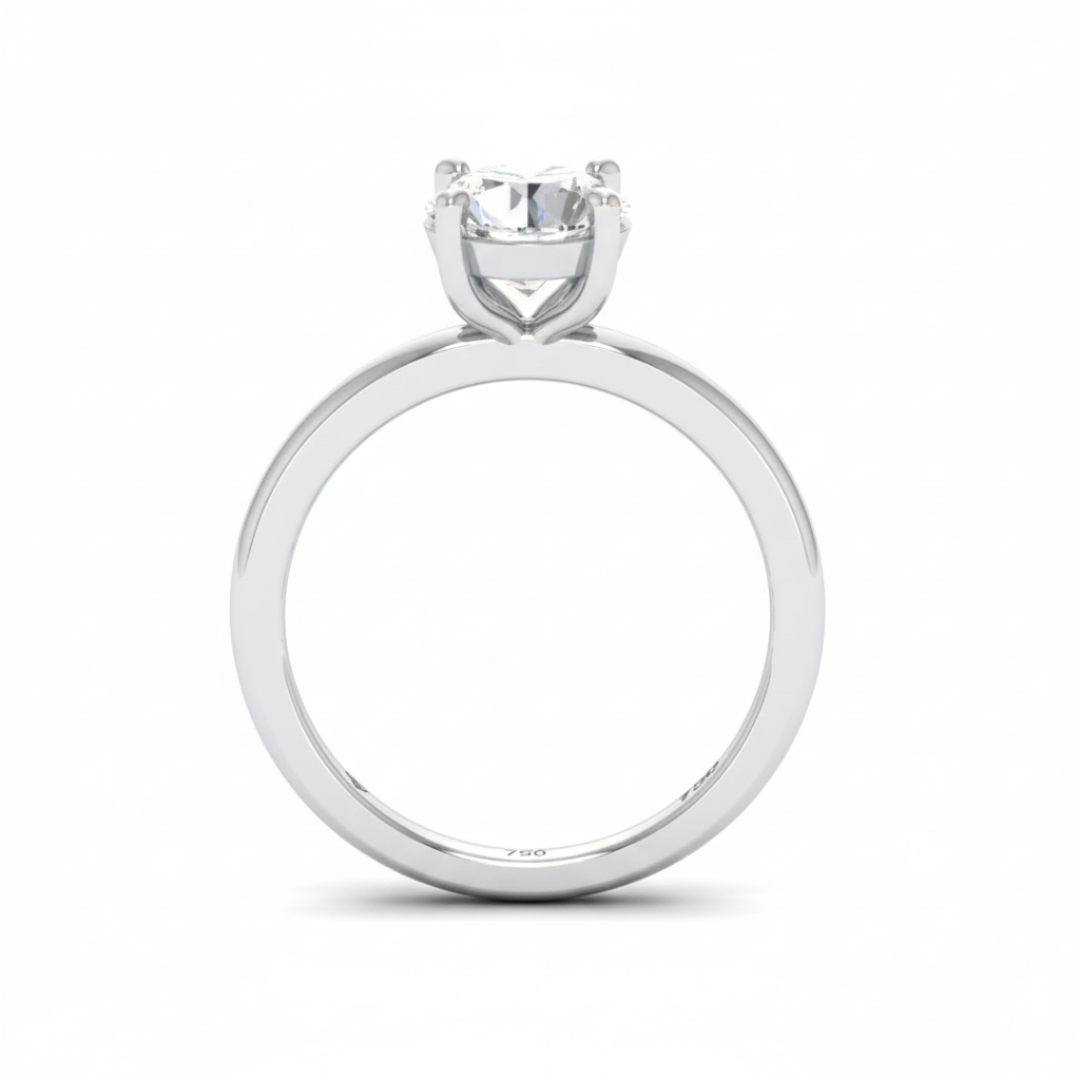 Anaya Solitaire Round Cut With Diamond Engagement Ring