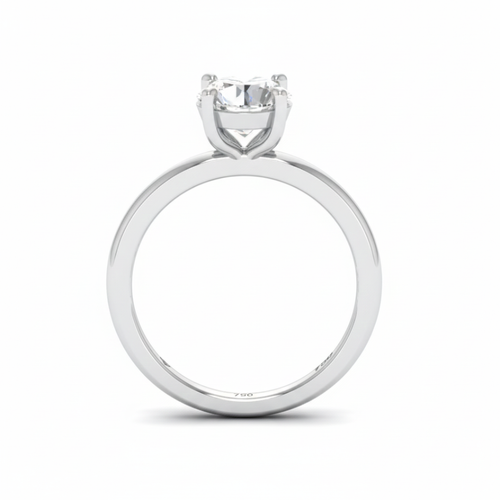 Load image 1 in gallery view. Anaya Solitaire Round Cut With Diamond Engagement Ring