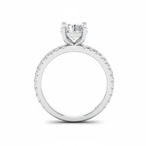 Load image 1 in gallery view. Athena Round With Diamond Band Engagement Ring