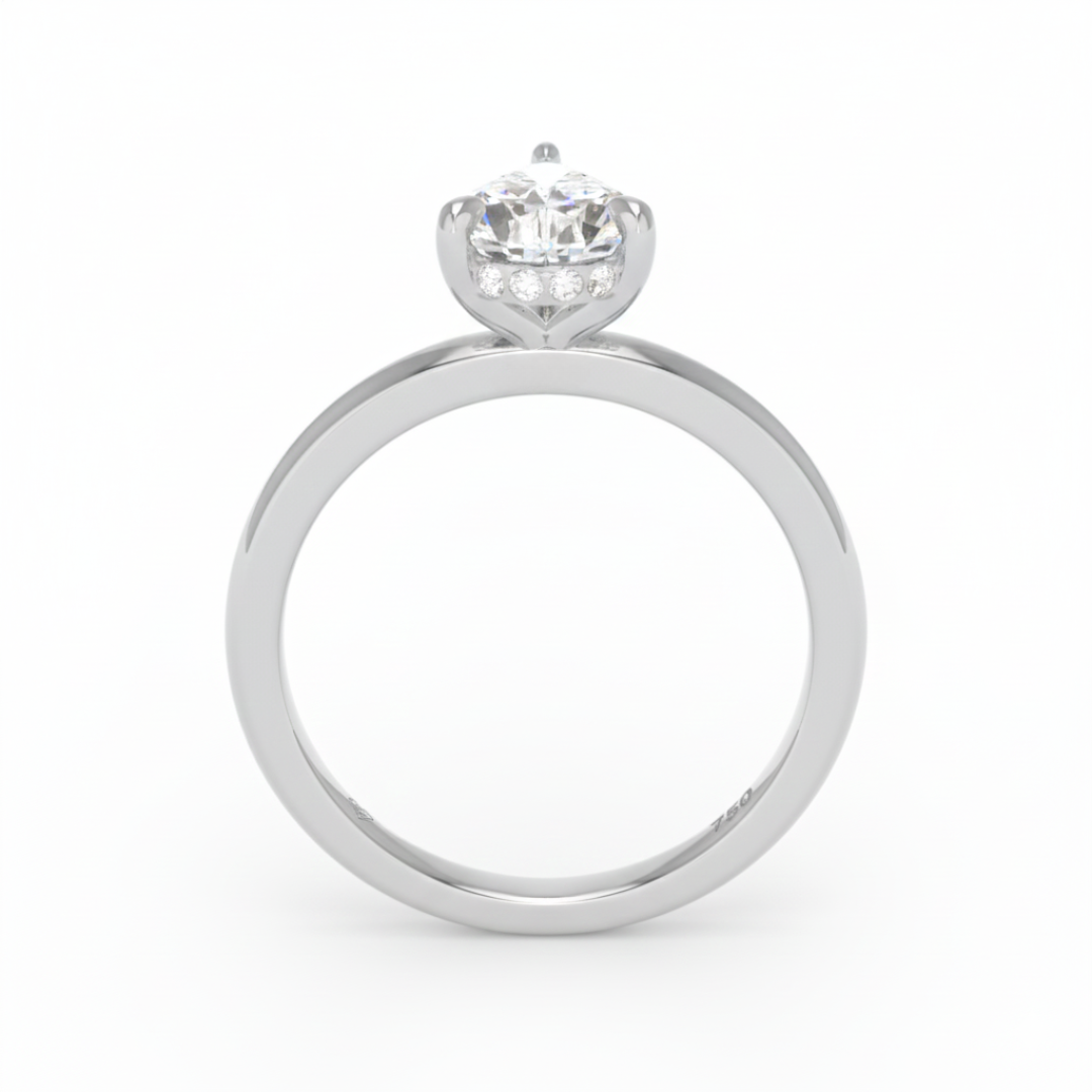 Kiara Pear Cut Diamond With Hidden Halo Engagement Ring