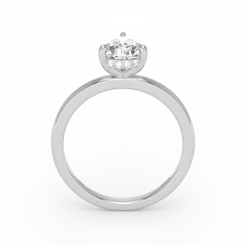 Load image 1 in gallery view. Kiara Pear Cut Diamond With Hidden Halo Engagement Ring