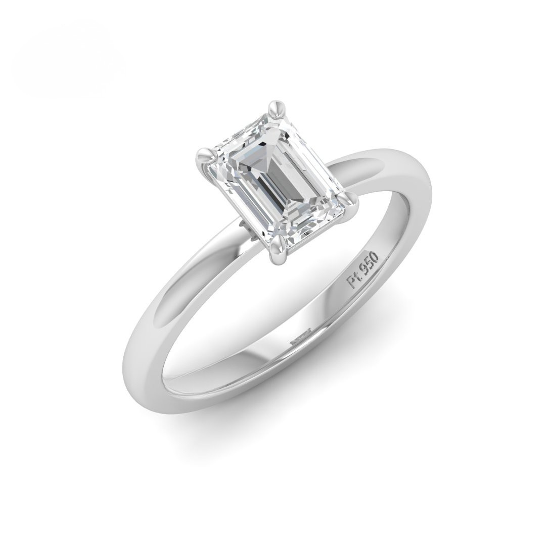 Anaya Solitaire Emerald Cut With Diamond Engagement Ring