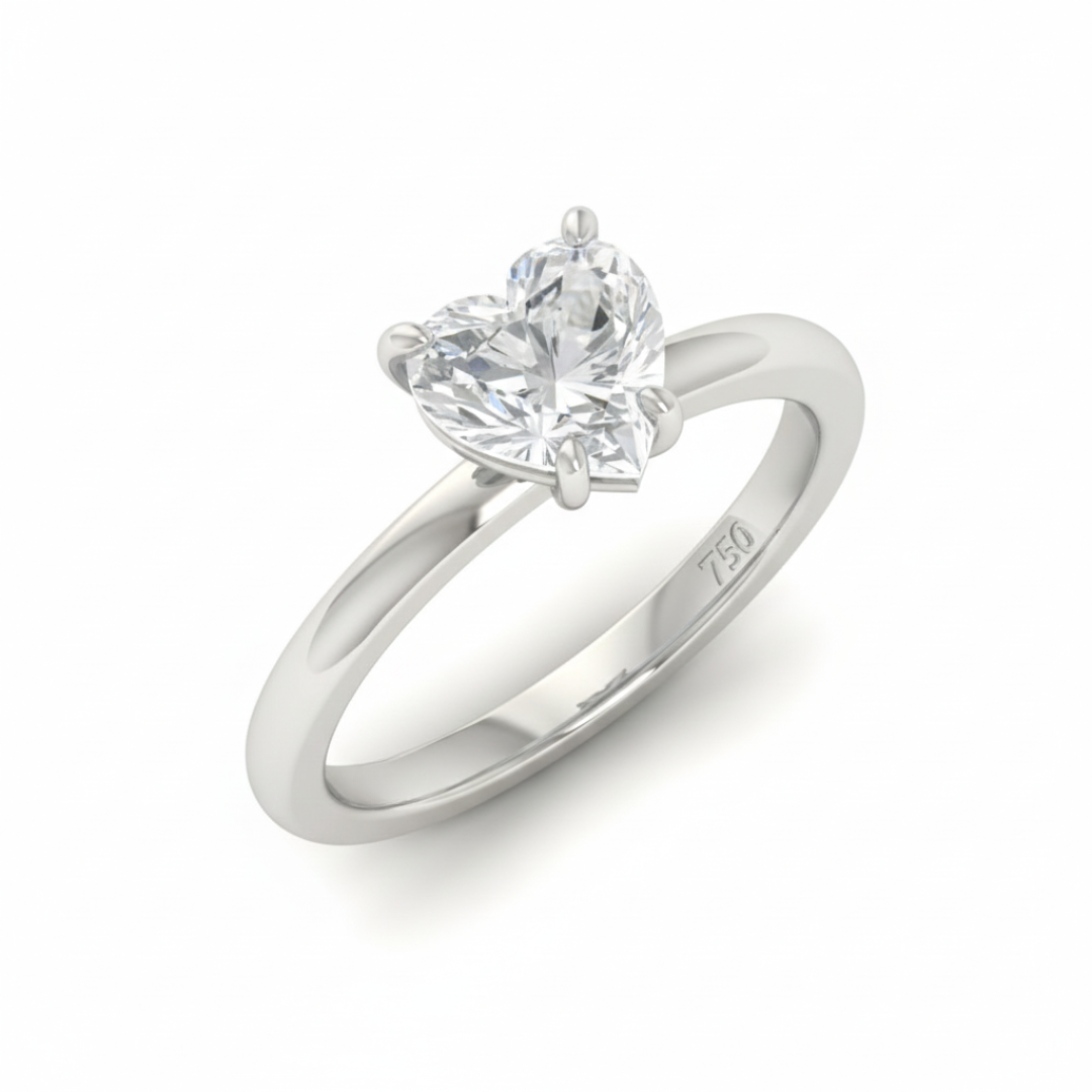 Anaya Solitaire Heart Cut With Diamond Engagement Ring