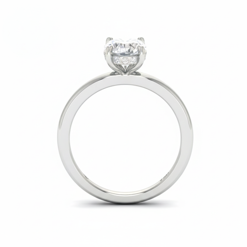 Load image 1 in gallery view. Kiara Oval Cut Diamond With Hidden Halo Engagement Ring