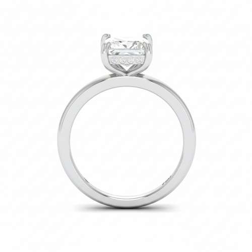 Load image 1 in gallery view. Kiara Princess Cut Diamond With Hidden Halo Engagement Ring
