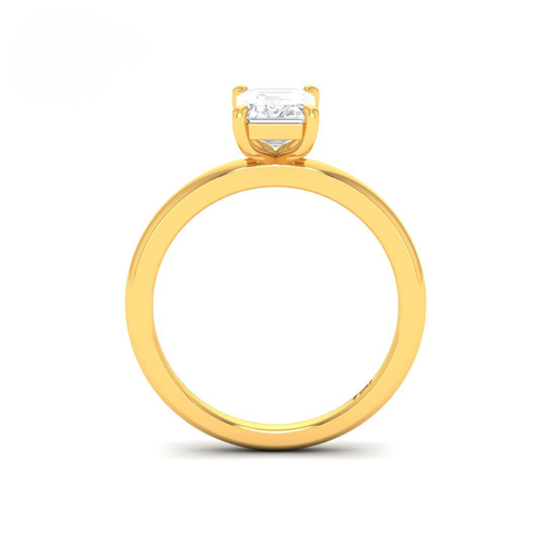 Load image 1 in gallery view. Anaya Solitaire Emerald Cut With Diamond Engagement Ring