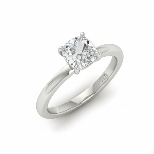 Load image 1 in gallery view. Anaya Solitaire Cushion Cut With Diamond Engagement Ring