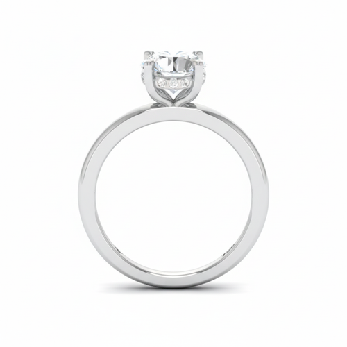 Load image 1 in gallery view. Kiara Round Cut Diamond With Hidden Halo Engagement Ring