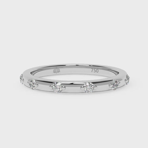 Load image 1 in gallery view. Serenity Round Spaced Diamond Band
