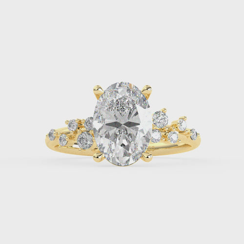 Load image 1 in gallery view. Calliope Étoile Oval Cut Diamond Band