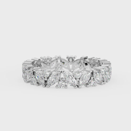 Load image 1 in gallery view. Béatrice Marquise & Round Cut Half Band