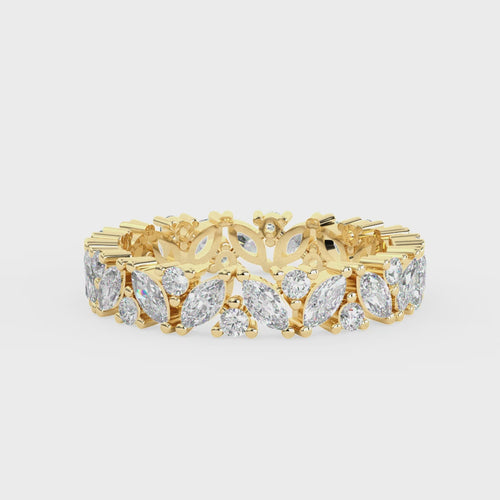 Load image 1 in gallery view. Béatrice Marquise & Round Cut Half Band
